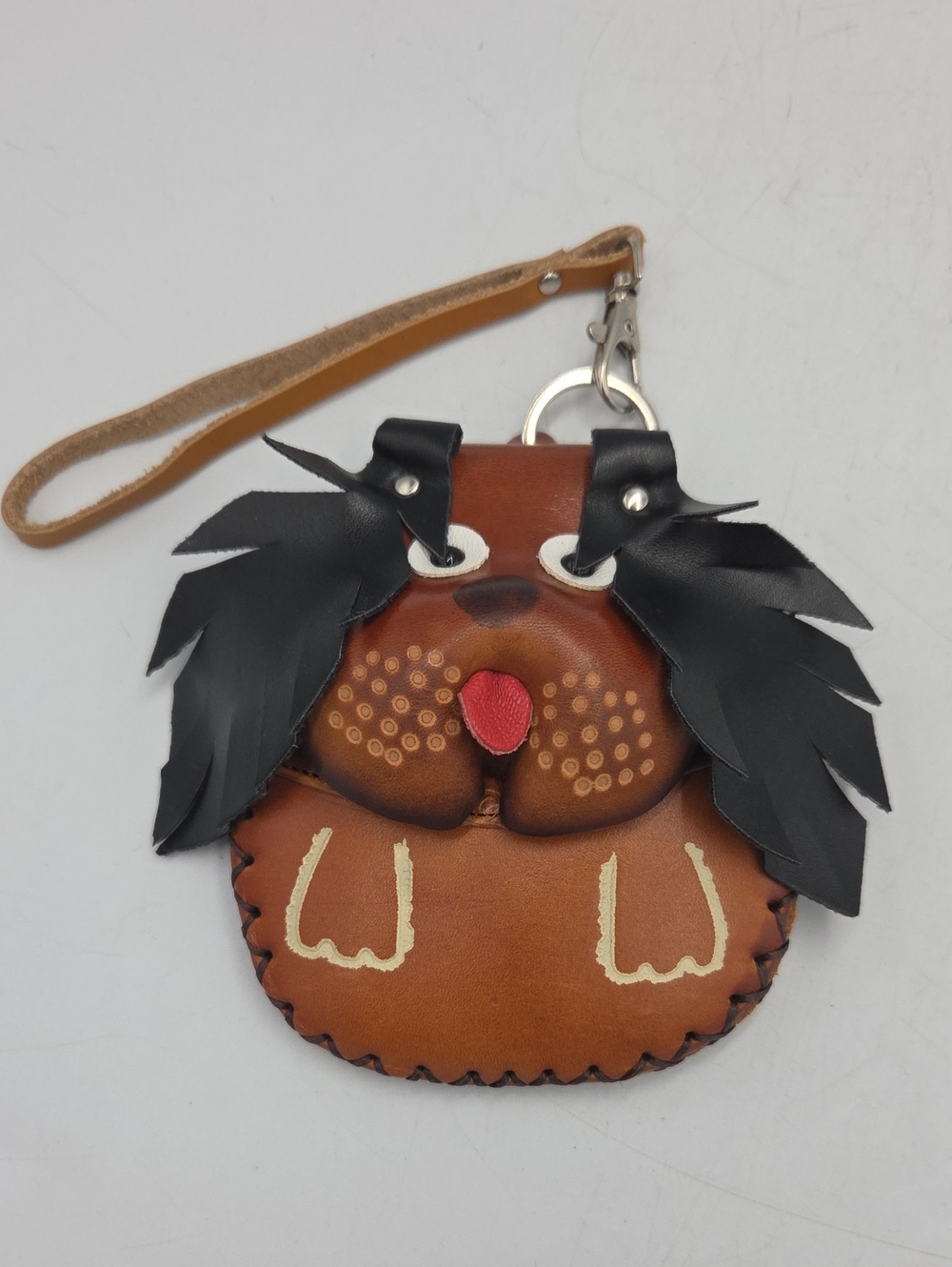 Leather Floppy Eared Dog Face Coin Purse